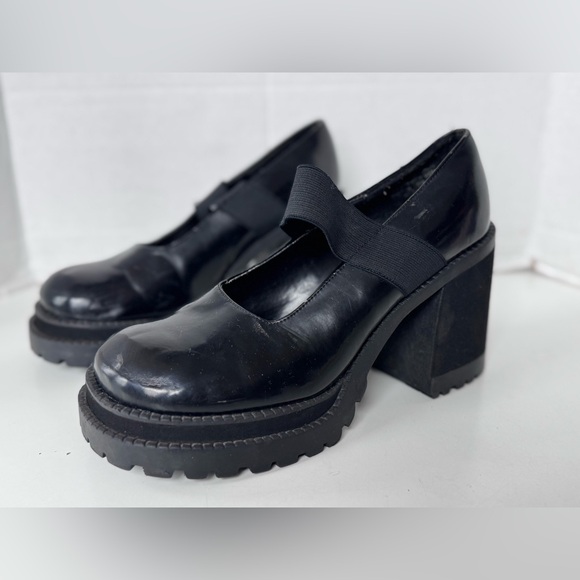 Vintage 90s Style Bongo Platform Mary Jane Chunky Platform Heels Shoes Size 8.5 - Picture 5 of 11